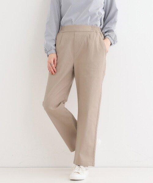 SHOO・LA・RUE(シューラルー)の「◆【洗える/S-3L】ストレッチで楽な穿き心地 綿イージーストレートパンツ(その他パンツ・レディース・ブラック/カーキ/ベージュ・01/02/03/04/05)」の1枚目の写真
