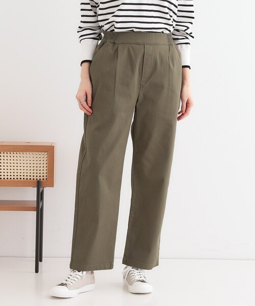 SHOO・LA・RUE(シューラルー)の「◆【洗える/S-3L】ストレッチで楽な穿き心地 綿イージーストレートパンツ(その他パンツ・レディース・ブラック/カーキ/ベージュ・01/02/03/04/05)」の8枚目の写真