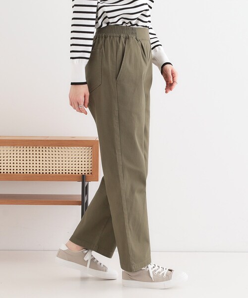 SHOO・LA・RUE(シューラルー)の「◆【洗える/S-3L】ストレッチで楽な穿き心地 綿イージーストレートパンツ(その他パンツ・レディース・ブラック/カーキ/ベージュ・01/02/03/04/05)」の9枚目の写真