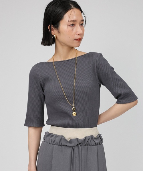 セール】【洗濯可】カップ付き5分袖プルオーバー（Tシャツ