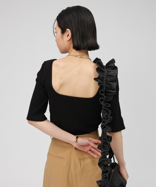 BABYLONE(バビロン)の「【洗濯可】カップ付き5分袖プルオーバー(Tシャツ/カットソー・レディース・チャコール/ホワイト/ブラック・フリー)」の18枚目の写真