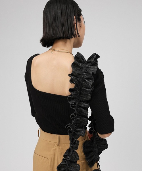 BABYLONE(バビロン)の「【洗濯可】カップ付き5分袖プルオーバー(Tシャツ/カットソー・レディース・チャコール/ホワイト/ブラック・フリー)」の19枚目の写真