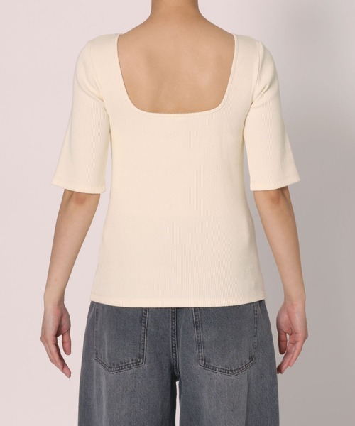 BABYLONE(バビロン)の「【洗濯可】カップ付き5分袖プルオーバー(Tシャツ/カットソー・レディース・チャコール/ホワイト/ブラック・フリー)」の11枚目の写真