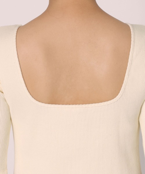 BABYLONE(バビロン)の「【洗濯可】カップ付き5分袖プルオーバー(Tシャツ/カットソー・レディース・チャコール/ホワイト/ブラック・フリー)」の4枚目の写真