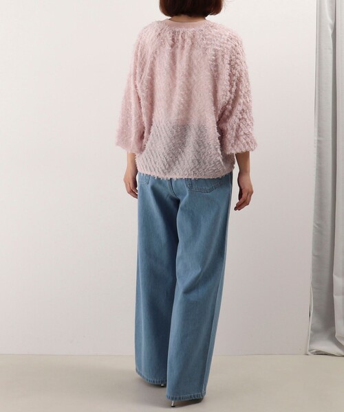 MICO COULIER(ミコクリエ)の「立体ジャガードZIPシャツブルゾン(ブルゾン・レディース・ベビーピンク/ブラック/キナリ・38)」の10枚目の写真