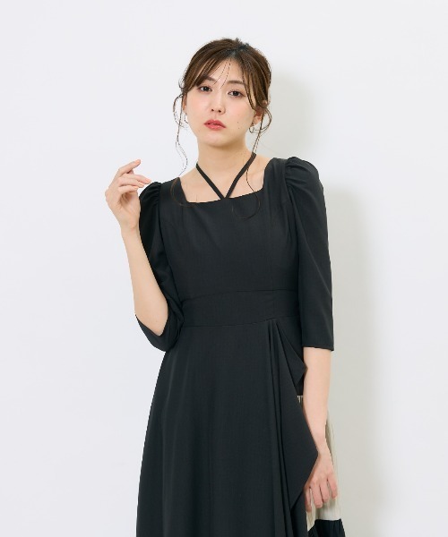 AND COUTURE(アンドクチュール)の「アシメラッフルティアードワンピース(ワンピース・レディース・ブラック/グリーン/ネイビー・FREE)」の11枚目の写真