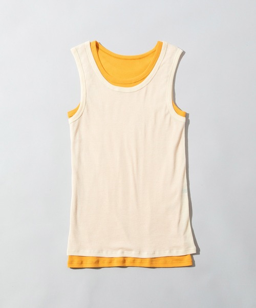 Munich（ミューニック）の「シアーリブツインセットタンクトップ（タンクトップ・レディース・ホワイト/ダークグレー/オレンジ・FREE）」の4枚目の写真