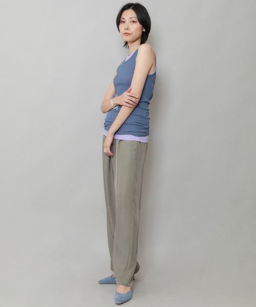 Munich（ミューニック）の「シアーリブツインセットタンクトップ（タンクトップ・レディース・ホワイト/ダークグレー/オレンジ・FREE）」の20枚目の写真