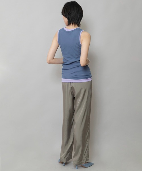 Munich（ミューニック）の「シアーリブツインセットタンクトップ（タンクトップ・レディース・ホワイト/ダークグレー/オレンジ・FREE）」の21枚目の写真