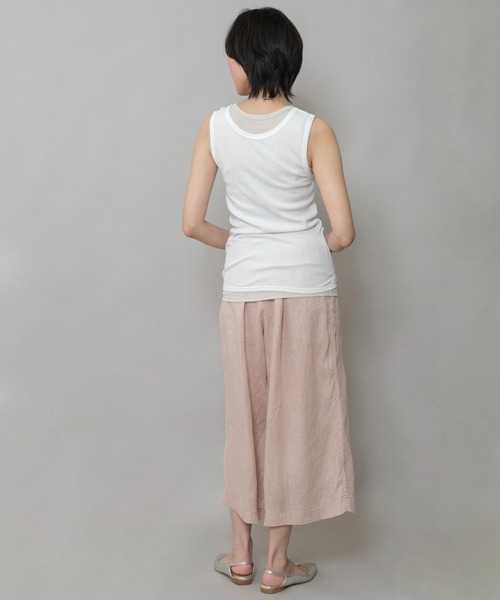 Munich（ミューニック）の「シアーリブツインセットタンクトップ（タンクトップ・レディース・ホワイト/ダークグレー/オレンジ・FREE）」の6枚目の写真