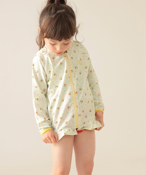 BEAMS mini（ビームスミニ）の「UV ジップ ラッシュガード 2025SS（100～130cm）（ラッシュガード・キッズ・オレンジ/ミント・S(100～110)/M(110～120)/L(120～130)）」の15枚目の写真