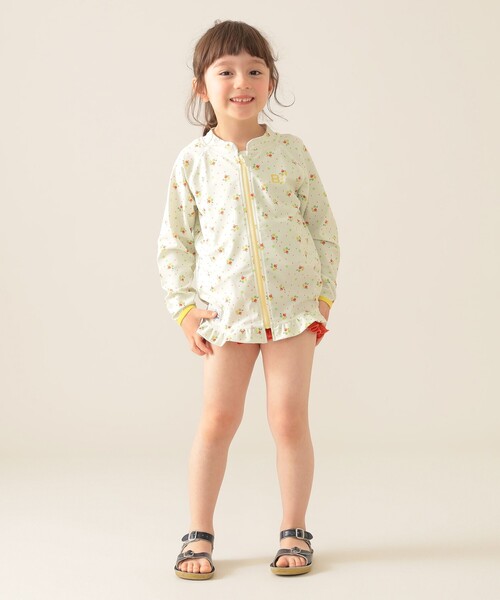 BEAMS mini（ビームスミニ）の「UV ジップ ラッシュガード 2025SS（100～130cm）（ラッシュガード・キッズ・オレンジ/ミント・S(100～110)/M(110～120)/L(120～130)）」の18枚目の写真