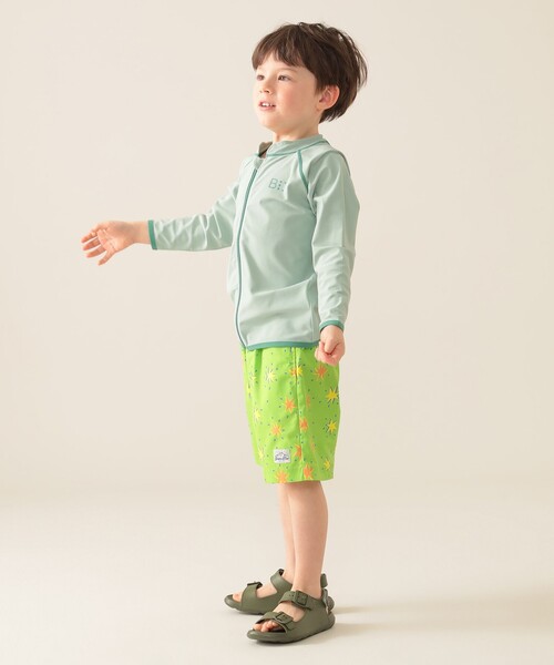 BEAMS mini（ビームスミニ）の「UV ジップ ラッシュガード 2025SS（100～130cm）（ラッシュガード・キッズ・オレンジ/ミント・S(100～110)/M(110～120)/L(120～130)）」の5枚目の写真