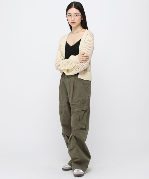 3.3 Field Trip （3.3フィールドトリップ）の「3.3 Field Trip／ミディ丈メッシュニットカーディガン（カーディガン/ボレロ・レディース・グレー/ピンク/イエロー・FREE）」の16枚目の写真