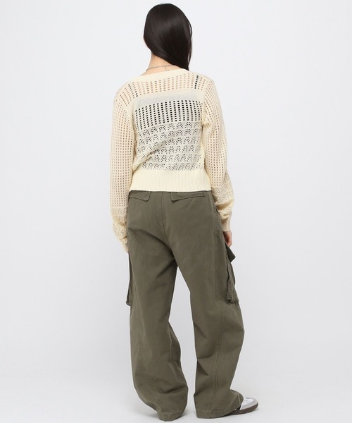 3.3 Field Trip （3.3フィールドトリップ）の「3.3 Field Trip／ミディ丈メッシュニットカーディガン（カーディガン/ボレロ・レディース・グレー/ピンク/イエロー・FREE）」の17枚目の写真