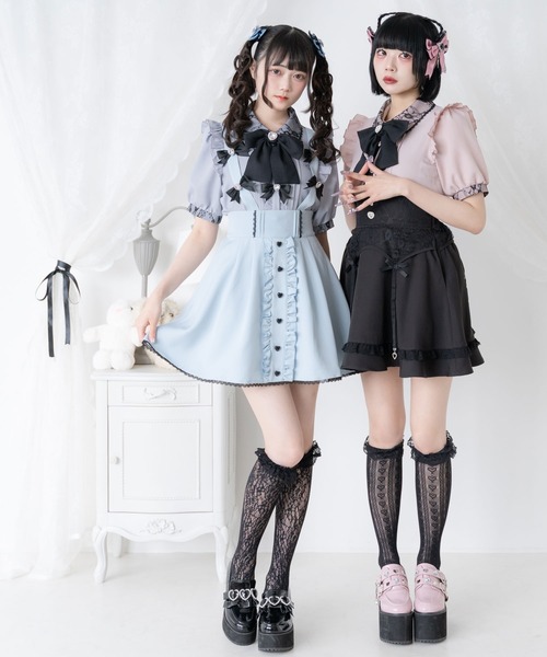DearMyLove(ディアマイラブ)の「サス付きビジューハートリボンスカート(スカート・レディース・ブラック/ブルーグレー/ベビーピンク・3L/LL/LARGE/MEDIUM)」の17枚目の写真