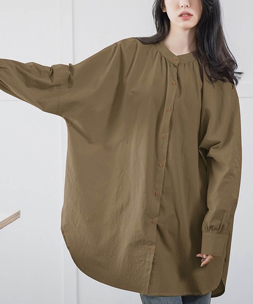 セール】シャツ ロングシャツ レディース 春 夏 秋 長袖 綿100