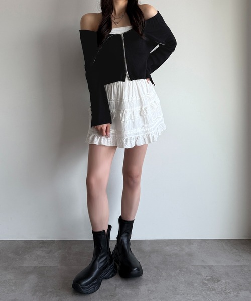 apres jour mignon（アプレジュールミニョン）の「オフショルリブトップス【ZOZOTOWN限定アイテム 】（ニット/セーター・レディース・レッド/ブラック/ブルー・X-LARGE/フリー）」の13枚目の写真
