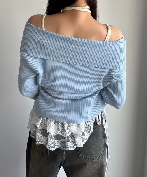 apres jour mignon（アプレジュールミニョン）の「オフショルリブトップス【ZOZOTOWN限定アイテム 】（ニット/セーター・レディース・レッド/ブラック/ブルー・X-LARGE/フリー）」の10枚目の写真