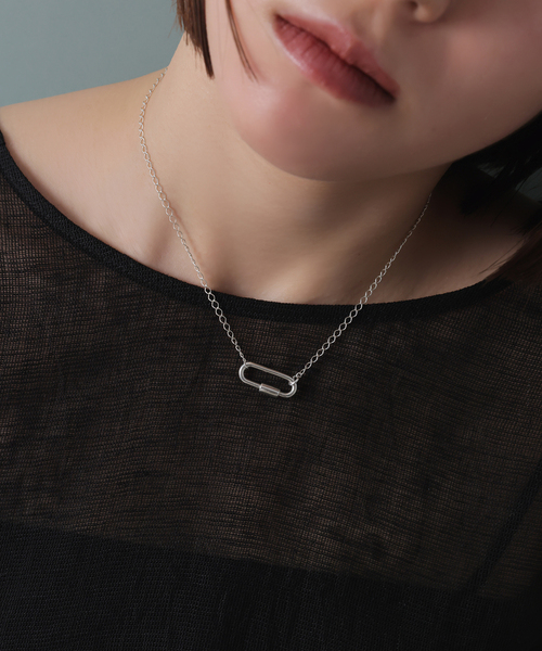 SAMH by LILAS】カラビナシースルーチェーンネックレス SV（ネックレス