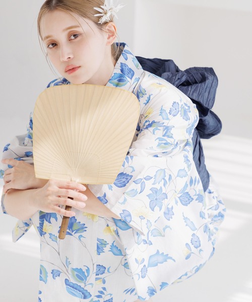 Dita 二部式浴衣3点セット かんたん着付け】二部式浴衣 3点セット（ゆかた・しわへこ帯