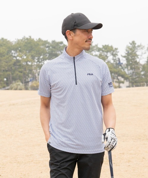 セール】【FILA GOLF/フィラゴルフ】接触冷感ハーフジップ半袖