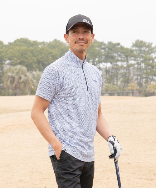 レビュー高評価商品 セール】【FILA GOLF/フィラゴルフ】接触冷感ハーフジップ半袖 メンズウェア
