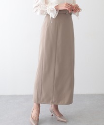 ベルト付き バックスリット ナロー ロング スカート
