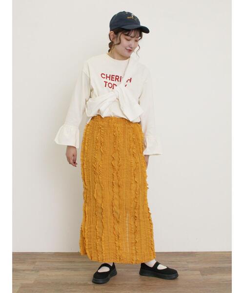 Samansa Mos2（サマンサ モスモス）の「シアーフリルナロースカート