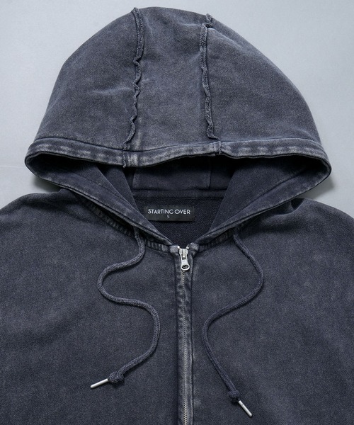 StartingOver ワンポイント刺繍 ノースリーブ パーカー セットアップ セール】one point sleeveless zip hoodie/ワンポイント刺繍