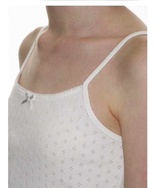 CRANK(クランク)の「A'GEM/9 × .kom 『CRANK/クランク』 LACE EYELET SLEEVELESS/レースアイレットスリーブレス(キャミソール・レディース・ホワイト/ブラック・FREE)」の6枚目の写真