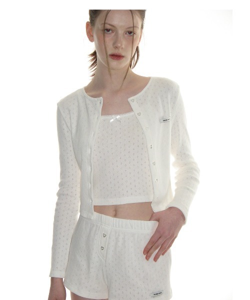 CRANK(クランク)の「A'GEM/9 × .kom 『CRANK/クランク』 LACE EYELET SLEEVELESS/レースアイレットスリーブレス(キャミソール・レディース・ホワイト/ブラック・FREE)」の4枚目の写真