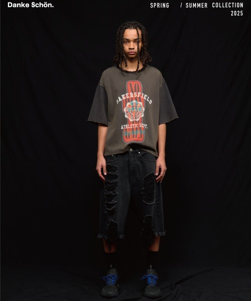 DankeSchon GRADATION CHEMICAL S/S TEE EYE Tシャツ ブラック セール】DankeSchon/ダンケシェーン/GRADATION CHEMICAL S/S TEE