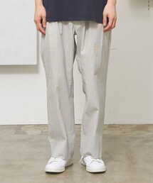 【UNISEX】コットンリネンイージーストライプ パンツ