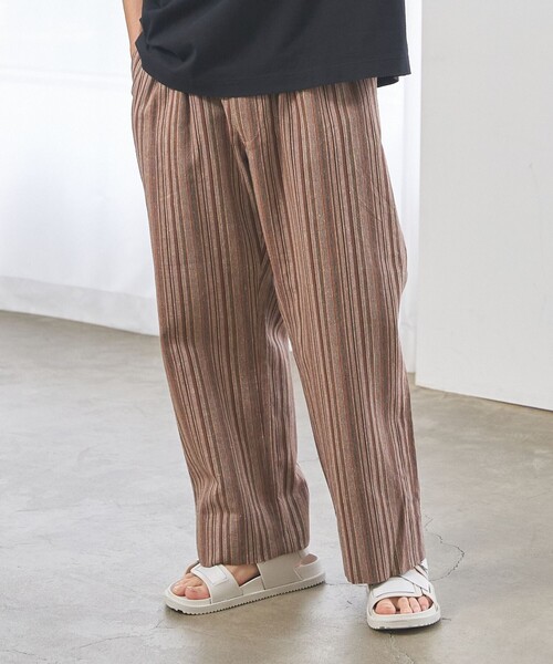J.PRESS YORK STREET(ジェイプレスヨークストリート)の「【UNISEX】コットンリネンイージーストライプ パンツ(その他パンツ・メンズ・グレー系1/ブラック系2/ブラウン系3・SMALL/MEDIUM/LARGE)」の3枚目の写真