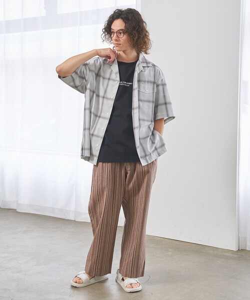 日本未上陸【YAITTE】JANEIRO Trouser-ストライプパンツ UNISEX】コットンリネンイージーストライプ パンツ（その他