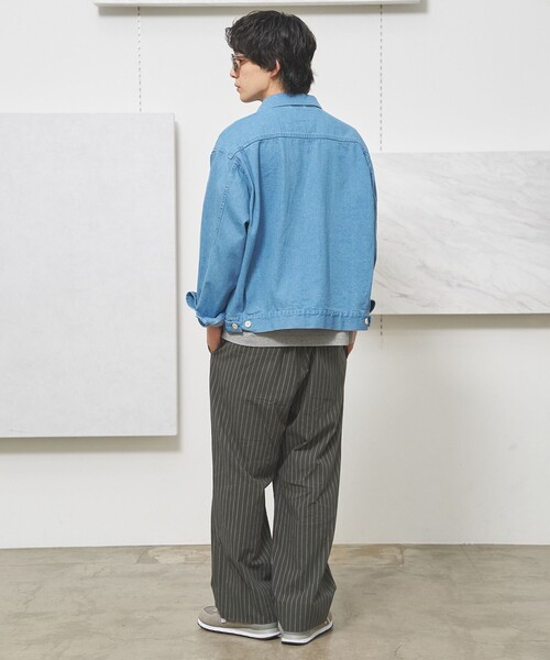 J.PRESS YORK STREET(ジェイプレスヨークストリート)の「【UNISEX】コットンリネンイージーストライプ パンツ(その他パンツ・メンズ・グレー系1/ブラック系2/ブラウン系3・SMALL/MEDIUM/LARGE)」の4枚目の写真