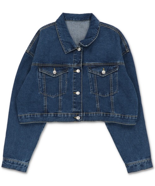 SPINNS(スピンズ)の「何にでも合う万能アイテム!ショート丈デニムジャケット(デニムジャケット・レディース・ブルー/ブラック/サックスブルー・ONESIZE)」の12枚目の写真