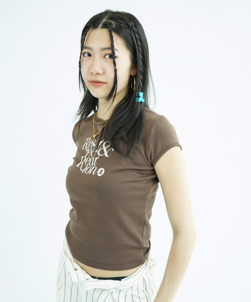 Rest&Recreation（レストアンドレクリエーション）の「【Rest&Recreation/レストアンドレクリエーション】 CAP SLEEVE Tシャツ（Tシャツ/カットソー・レディース・スカイブルー/ブラウン/グレー/ホワイト・FREE）」の5枚目の写真