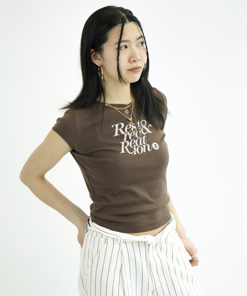 Rest&Recreation（レストアンドレクリエーション）の「【Rest&Recreation/レストアンドレクリエーション】 CAP SLEEVE Tシャツ（Tシャツ/カットソー・レディース・スカイブルー/ブラウン/グレー/ホワイト・FREE）」の7枚目の写真