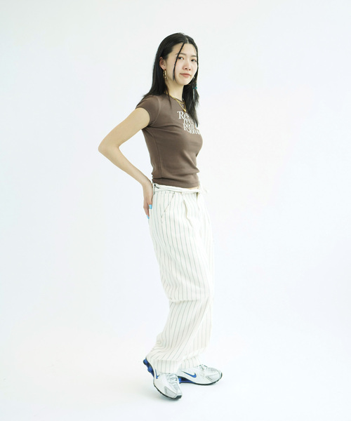 Rest&Recreation（レストアンドレクリエーション）の「【Rest&Recreation/レストアンドレクリエーション】 CAP SLEEVE Tシャツ（Tシャツ/カットソー・レディース・スカイブルー/ブラウン/グレー/ホワイト・FREE）」の8枚目の写真