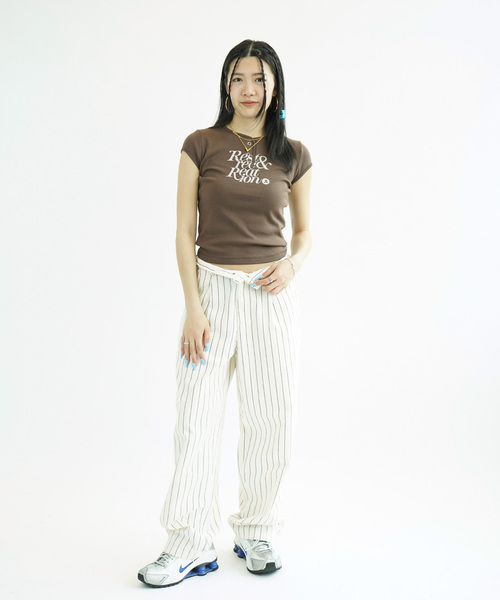 Rest&Recreation（レストアンドレクリエーション）の「【Rest&Recreation/レストアンドレクリエーション】 CAP SLEEVE Tシャツ（Tシャツ/カットソー・レディース・スカイブルー/ブラウン/グレー/ホワイト・FREE）」の9枚目の写真