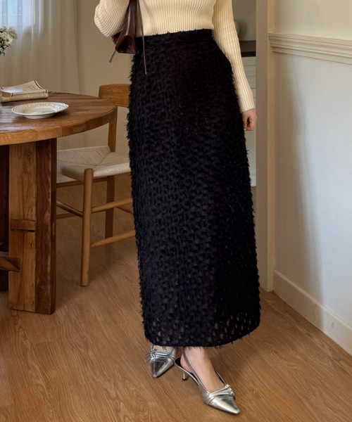 efill(エフィル)の「フラワー ジャガード タイト ロングスカート(スカート・レディース・ホワイト/アイボリー/ブラック・S/M)」の20枚目の写真