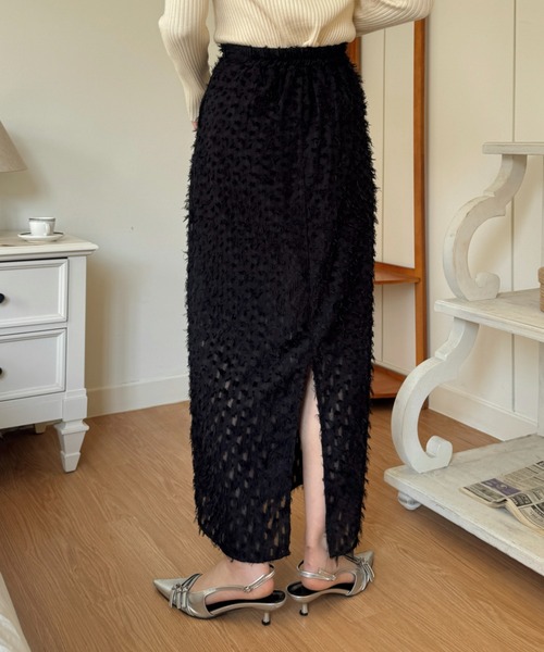 efill(エフィル)の「フラワー ジャガード タイト ロングスカート(スカート・レディース・ホワイト/アイボリー/ブラック・S/M)」の13枚目の写真