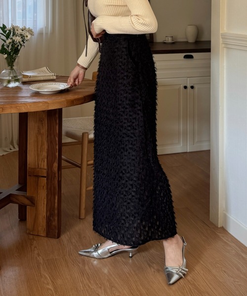 efill(エフィル)の「フラワー ジャガード タイト ロングスカート(スカート・レディース・ホワイト/アイボリー/ブラック・S/M)」の18枚目の写真