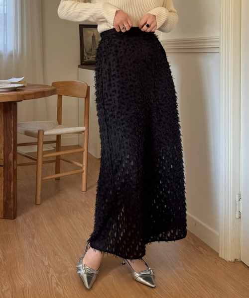 efill(エフィル)の「フラワー ジャガード タイト ロングスカート(スカート・レディース・ホワイト/アイボリー/ブラック・S/M)」の21枚目の写真