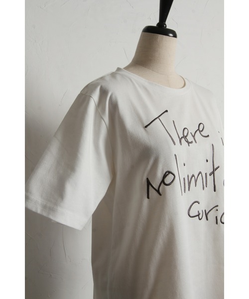 &. NOSTALGIA(アンドドットノスタルジア)の「【ZOZO限定】手書き風ロゴ刺繍Tシャツ(Tシャツ/カットソー・レディース・オフホワイト/ブラック/ブラウン・M)」の19枚目の写真