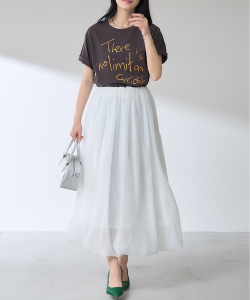 &. NOSTALGIA(アンドドットノスタルジア)の「【ZOZO限定】手書き風ロゴ刺繍Tシャツ(Tシャツ/カットソー・レディース・オフホワイト/ブラック/ブラウン・M)」の7枚目の写真