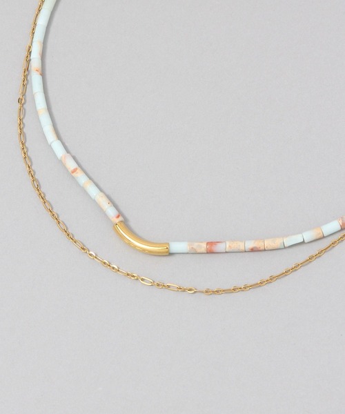 JEANASIS(ジーナシス)の「ステンレステンネンセキ2レンネックレス/414144(ネックレス・レディース・ゴールド系その他/シルバー系その他・FREE)」の2枚目の写真