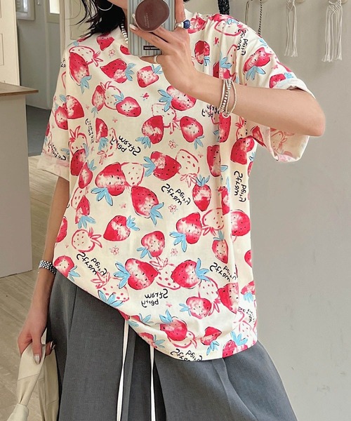 HOOK(フック)の「【HOOK】for girls カラフルポップアートTシャツ (SS)(Tシャツ/カットソー・レディース・ダークグレー/パープル/ベージュ/グリーン/ピンク/ライトグレー/ベージュ系その他/ベージュ系その他2/グレー/グレー系その他/スモークピンク/ブラック/ライトベージュ/ピンク系その他/グレー系その他2・FREE)」の9枚目の写真